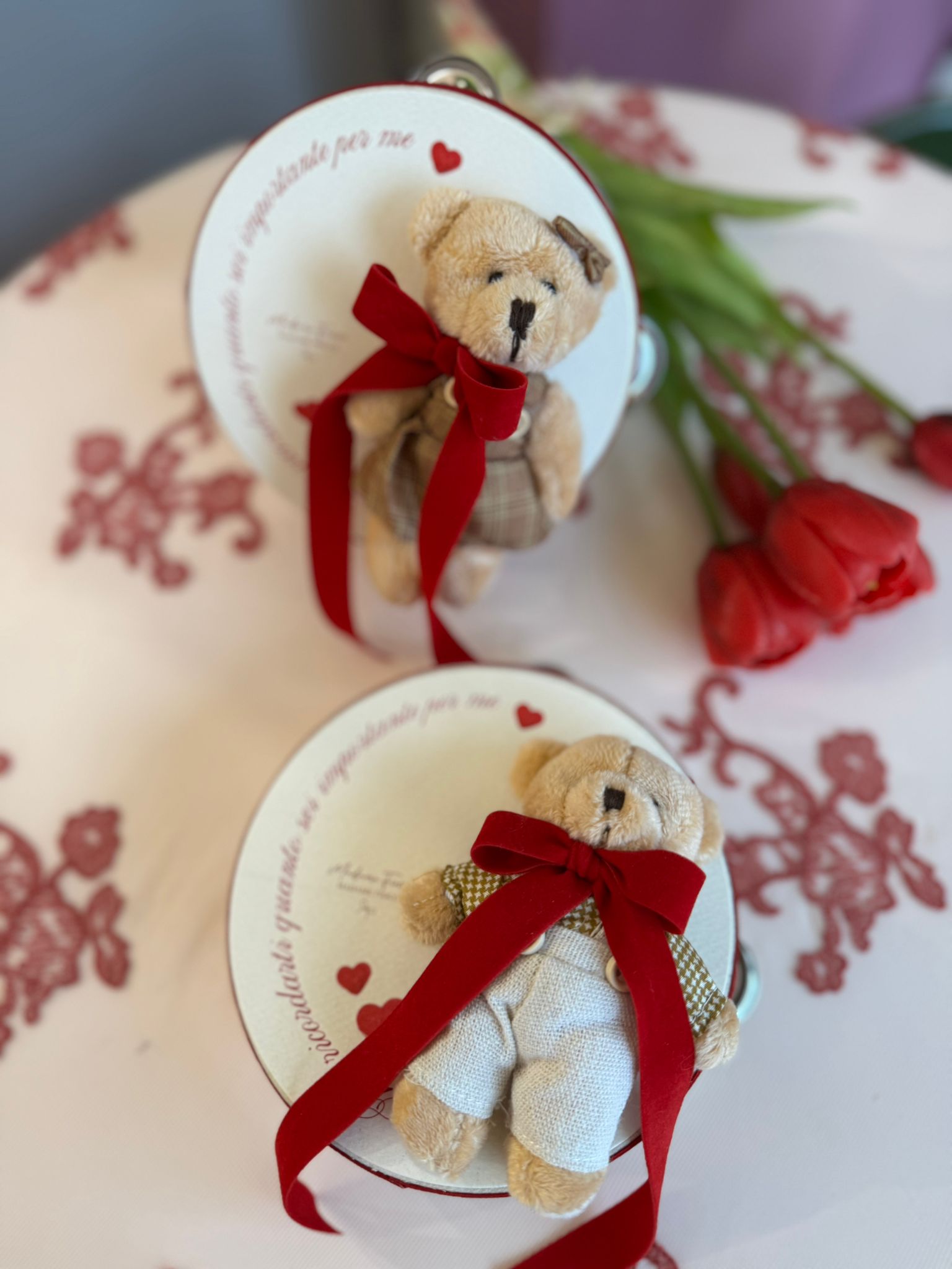 Tamburello Love Teddy - 13 cm - Madame Fiocco